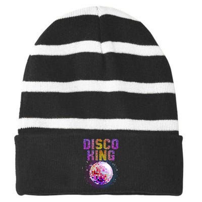 Best Disco Art Groovy Dance Music Disco Lover Striped Beanie with Solid Band