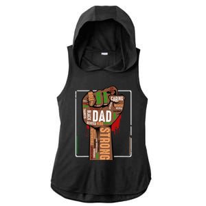 Black Dad African American Melanin Pride Black History Month Ladies PosiCharge Tri-Blend Wicking Draft Hoodie Tank