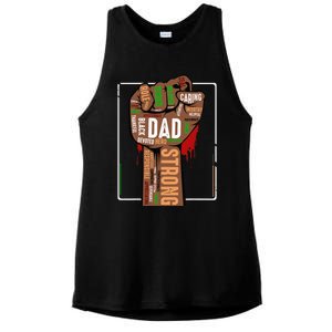 Black Dad African American Melanin Pride Black History Month Ladies PosiCharge Tri-Blend Wicking Tank