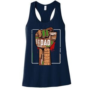 Black Dad African American Melanin Pride Black History Month Women's Racerback Tank