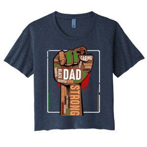 Black Dad African American Melanin Pride Black History Month Women's Crop Top Tee