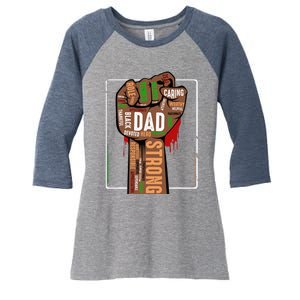 Black Dad African American Melanin Pride Black History Month Women's Tri-Blend 3/4-Sleeve Raglan Shirt