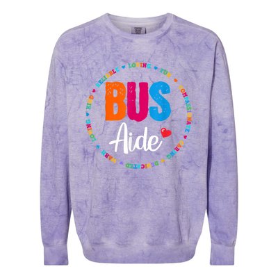 Bus Driver Aide Matching Group Squad Back To School Colorblast Crewneck Sweatshirt