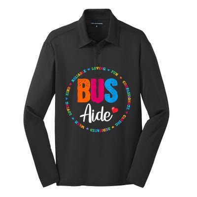 Bus Driver Aide Matching Group Squad Back To School Silk Touch Performance Long Sleeve Polo