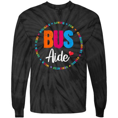 Bus Driver Aide Matching Group Squad Back To School Tie-Dye Long Sleeve Shirt