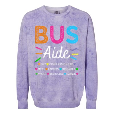 Bus Driver Aide Back To School Matching Group Squad Colorblast Crewneck Sweatshirt