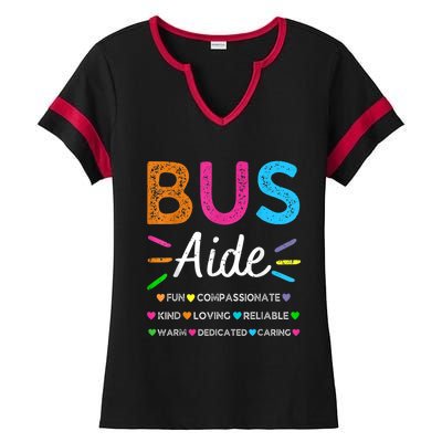 Bus Driver Aide Back To School Matching Group Squad Ladies Halftime Notch Neck Tee