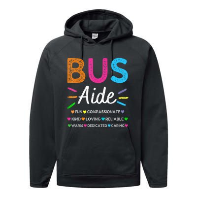 Bus Driver Aide Back To School Matching Group Squad Performance Fleece Hoodie