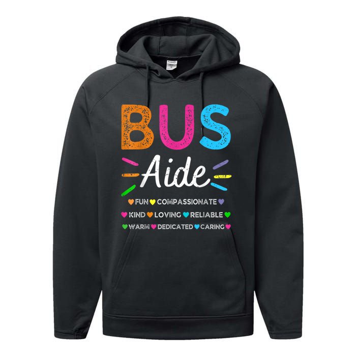 Bus Driver Aide Back To School Matching Group Squad Performance Fleece Hoodie