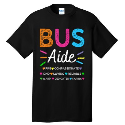 Bus Driver Aide Back To School Matching Group Squad Tall T-Shirt