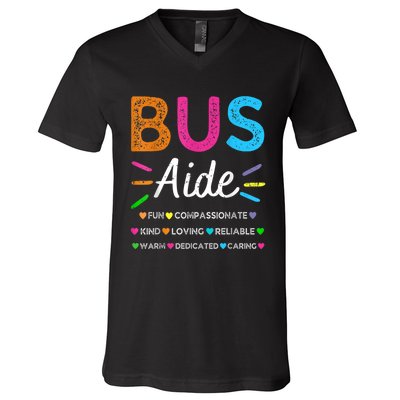 Bus Driver Aide Back To School Matching Group Squad V-Neck T-Shirt