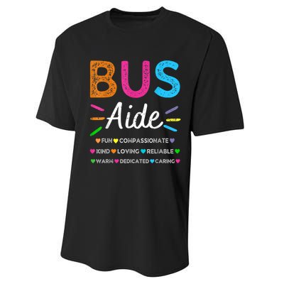 Bus Driver Aide Back To School Matching Group Squad Performance Sprint T-Shirt