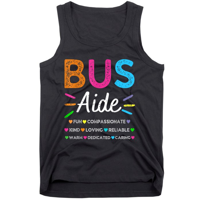 Bus Driver Aide Back To School Matching Group Squad Tank Top