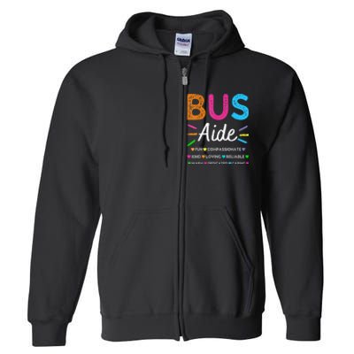 Bus Driver Aide Back To School Matching Group Squad Full Zip Hoodie