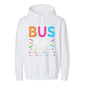 Bus Driver Aide Back To School Matching Group Squad Garment-Dyed Fleece Hoodie