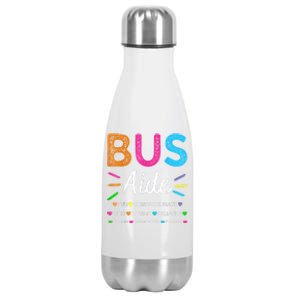 Bus Driver Aide Back To School Matching Group Squad Stainless Steel Insulated Water Bottle