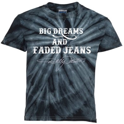 Big Dreams and Faded Jeans D.o.l.l.y P.a.r.t.o.n Vintage Retro 80s 90s Country Music Kids Tie-Dye T-Shirt