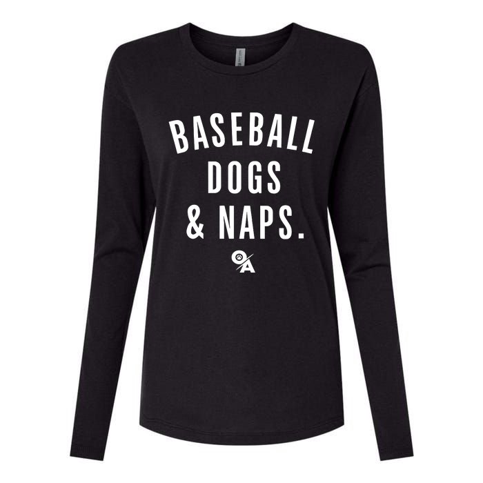 Baseball Dogs And Naps Womens Cotton Relaxed Long Sleeve T-Shirt