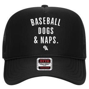 Baseball Dogs And Naps High Crown Mesh Back Trucker Hat