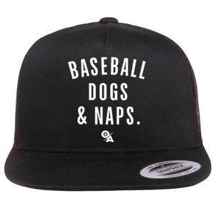 Baseball Dogs And Naps Flat Bill Trucker Hat