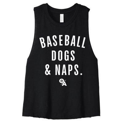 Baseball Dogs And Naps Women's Racerback Cropped Tank