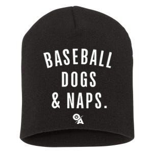 Baseball Dogs And Naps Short Acrylic Beanie