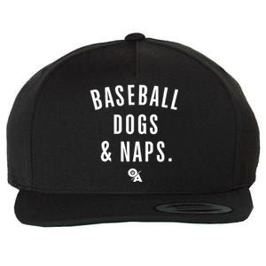 Baseball Dogs And Naps Wool Snapback Cap