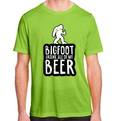 Bigfoot Drank All Of My Beer Lovers Funny Sasquatch Camping Adult ChromaSoft Performance T-Shirt