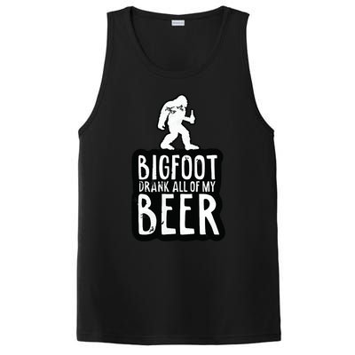 Bigfoot Drank All Of My Beer Lovers Funny Sasquatch Camping PosiCharge Competitor Tank