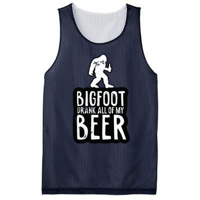 Bigfoot Drank All Of My Beer Lovers Funny Sasquatch Camping Mesh Reversible Basketball Jersey Tank