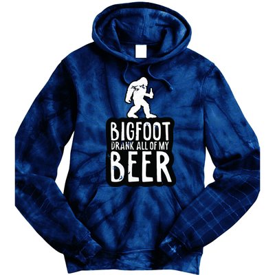 Bigfoot Drank All Of My Beer Lovers Funny Sasquatch Camping Tie Dye Hoodie