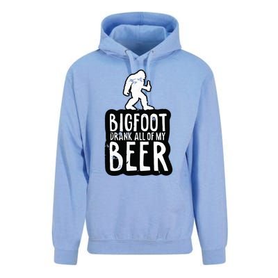 Bigfoot Drank All Of My Beer Lovers Funny Sasquatch Camping Unisex Surf Hoodie