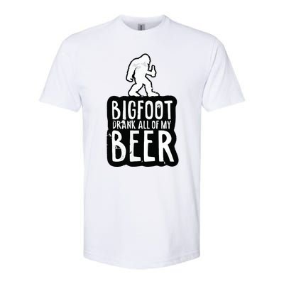 Bigfoot Drank All Of My Beer Lovers Funny Sasquatch Camping Softstyle CVC T-Shirt