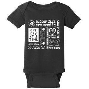 Better Days Are Coming Positive Affirmations Baby Bodysuit