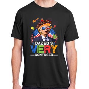 Biden Dazed And Very Confused Funny Anti Biden 4th Of July Adult ChromaSoft Performance T-Shirt