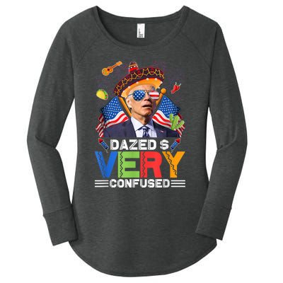 Biden Dazed And Very Confused Funny Anti Biden 4th Of July Women's Perfect Tri Tunic Long Sleeve Shirt