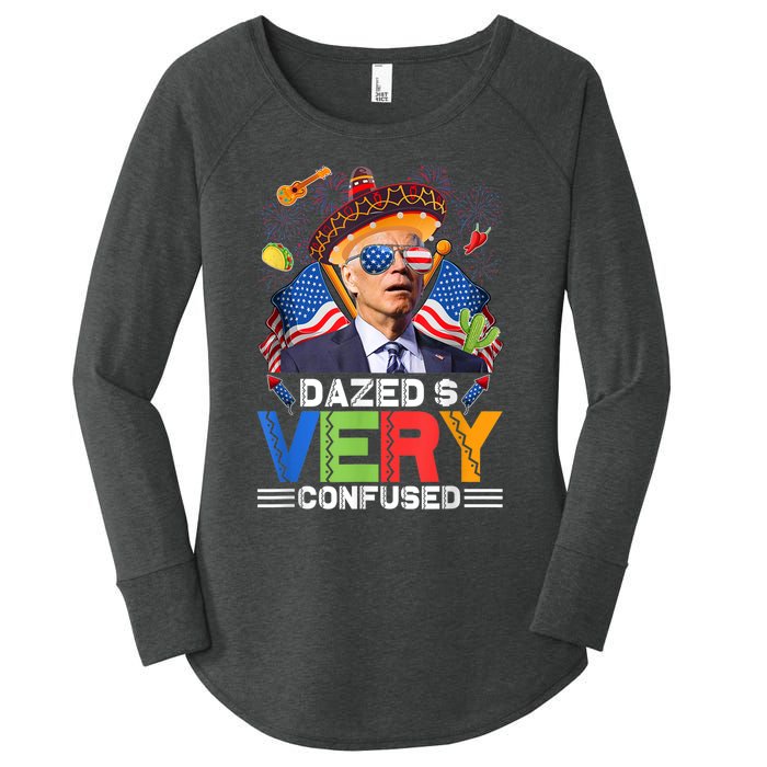 Biden Dazed And Very Confused Funny Anti Biden 4th Of July Women's Perfect Tri Tunic Long Sleeve Shirt