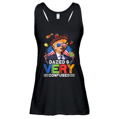 Biden Dazed And Very Confused Funny Anti Biden 4th Of July Ladies Essential Flowy Tank