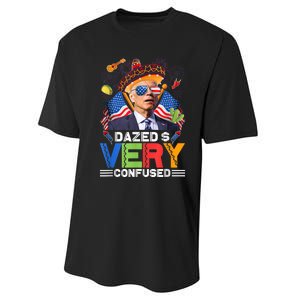 Biden Dazed And Very Confused Funny Anti Biden 4th Of July Performance Sprint T-Shirt