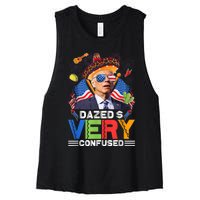 Biden Dazed And Very Confused Funny Anti Biden 4th Of July Women's Racerback Cropped Tank