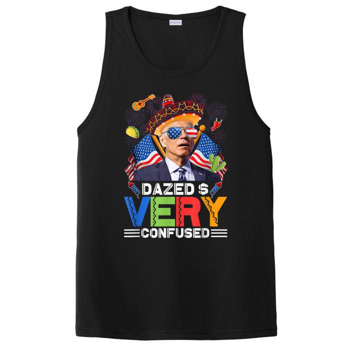 Biden Dazed And Very Confused Funny Anti Biden 4th Of July PosiCharge Competitor Tank