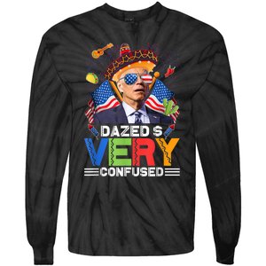 Biden Dazed And Very Confused Funny Anti Biden 4th Of July Tie-Dye Long Sleeve Shirt