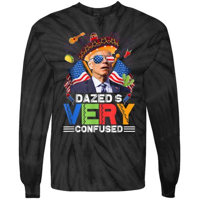 Biden Dazed And Very Confused Funny Anti Biden 4th Of July Tie-Dye Long Sleeve Shirt