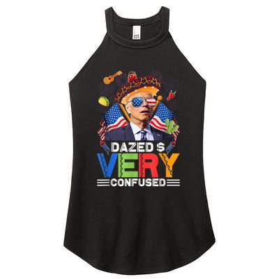 Biden Dazed And Very Confused Funny Anti Biden 4th Of July Women's Perfect Tri Rocker Tank