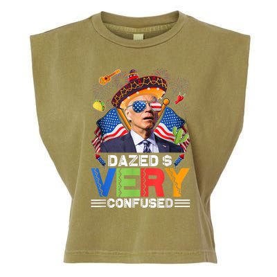 Biden Dazed And Very Confused Funny Anti Biden 4th Of July Garment-Dyed Women's Muscle Tee