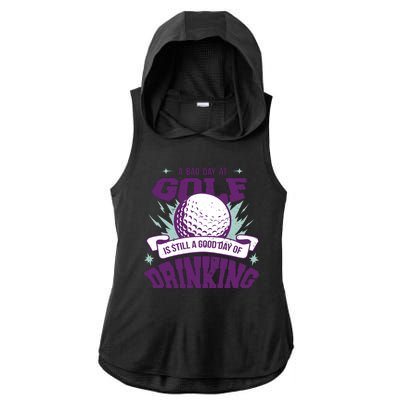 Bad Day At Golf Funny Ladies PosiCharge Tri-Blend Wicking Draft Hoodie Tank