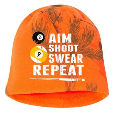 Billiards Dad Aim Shoot Swear Repeat Billiards Gift For Father's Day Kati - Camo Knit Beanie