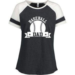 Baseball Dad Baseball Meaningful Gift Enza Ladies Jersey Colorblock Tee