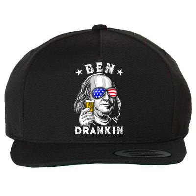 Ben Drankin Benjamin Franklin Funny Ing 4th Of July Usa Great Gift Wool Snapback Cap