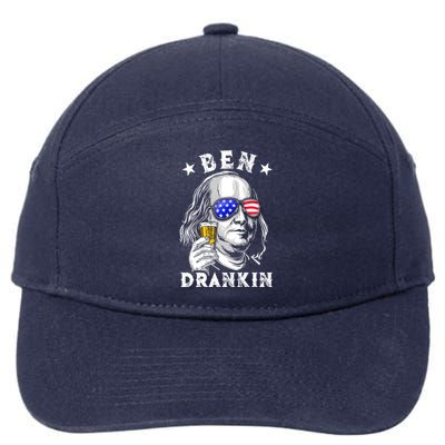 Ben Drankin Benjamin Franklin Funny Ing 4th Of July Usa Great Gift 7-Panel Snapback Hat